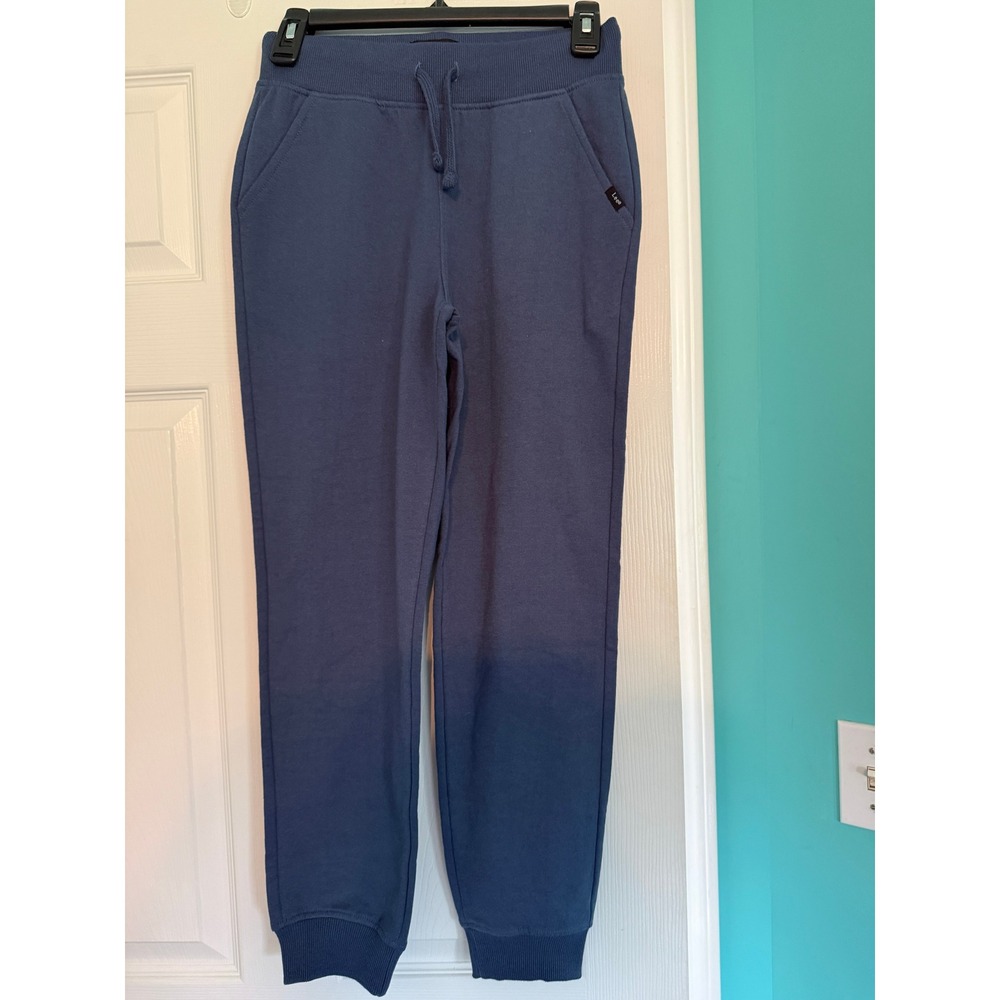 Lee Boys Navy Blue Fleece Jogger Pants Drawstring Sweatpants Size L 10-12 NEW